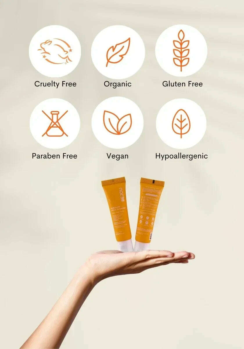 Mini Pureglow Cleanser Facial Cleanser - Sensitive Skin Dark Spots Hyperpigmentation uneven tone - Natural Retinol Alternative Facial Cleanser - BEJOU Skincare