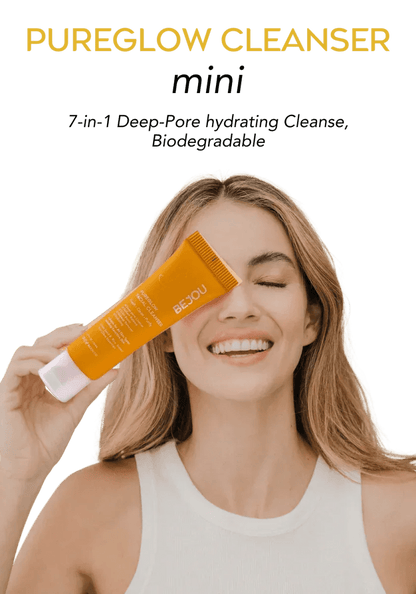 Mini Pureglow Cleanser Facial Cleanser - Sensitive Skin Dark Spots Hyperpigmentation uneven tone - Natural Retinol Alternative Facial Cleanser - BEJOU Skincare
