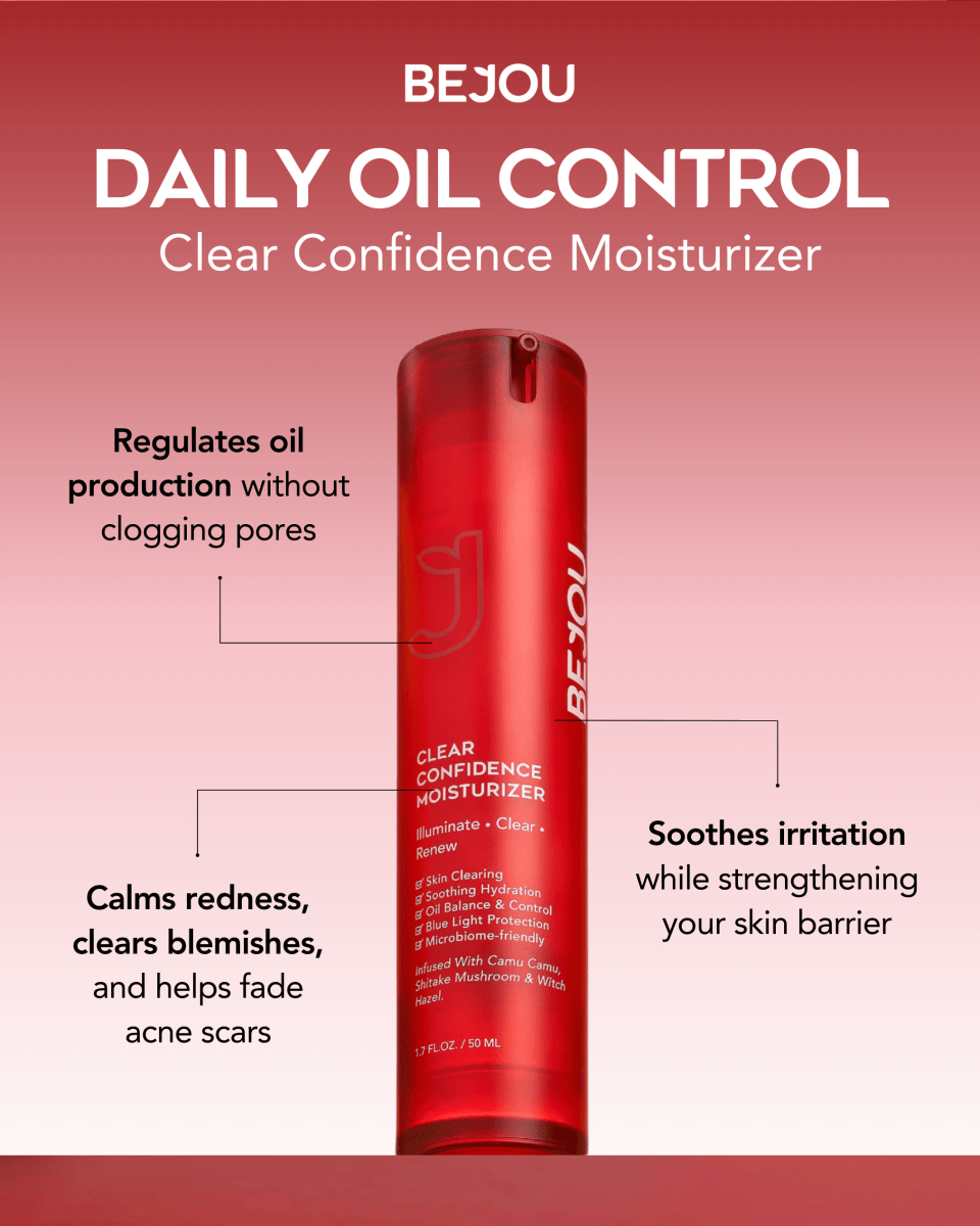 Refillable Clear Confidence Moisturizer Moisturizer (Acne - Prone) - Sensitive Skin Dark Spots Hyperpigmentation uneven tone - Natural Retinol Alternative Moisturizer (Acne - Prone) - BEJOU Skincare
