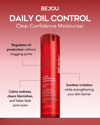 Refillable Clear Confidence Moisturizer Moisturizer (Acne - Prone) - Sensitive Skin Dark Spots Hyperpigmentation uneven tone - Natural Retinol Alternative Moisturizer (Acne - Prone) - BEJOU Skincare